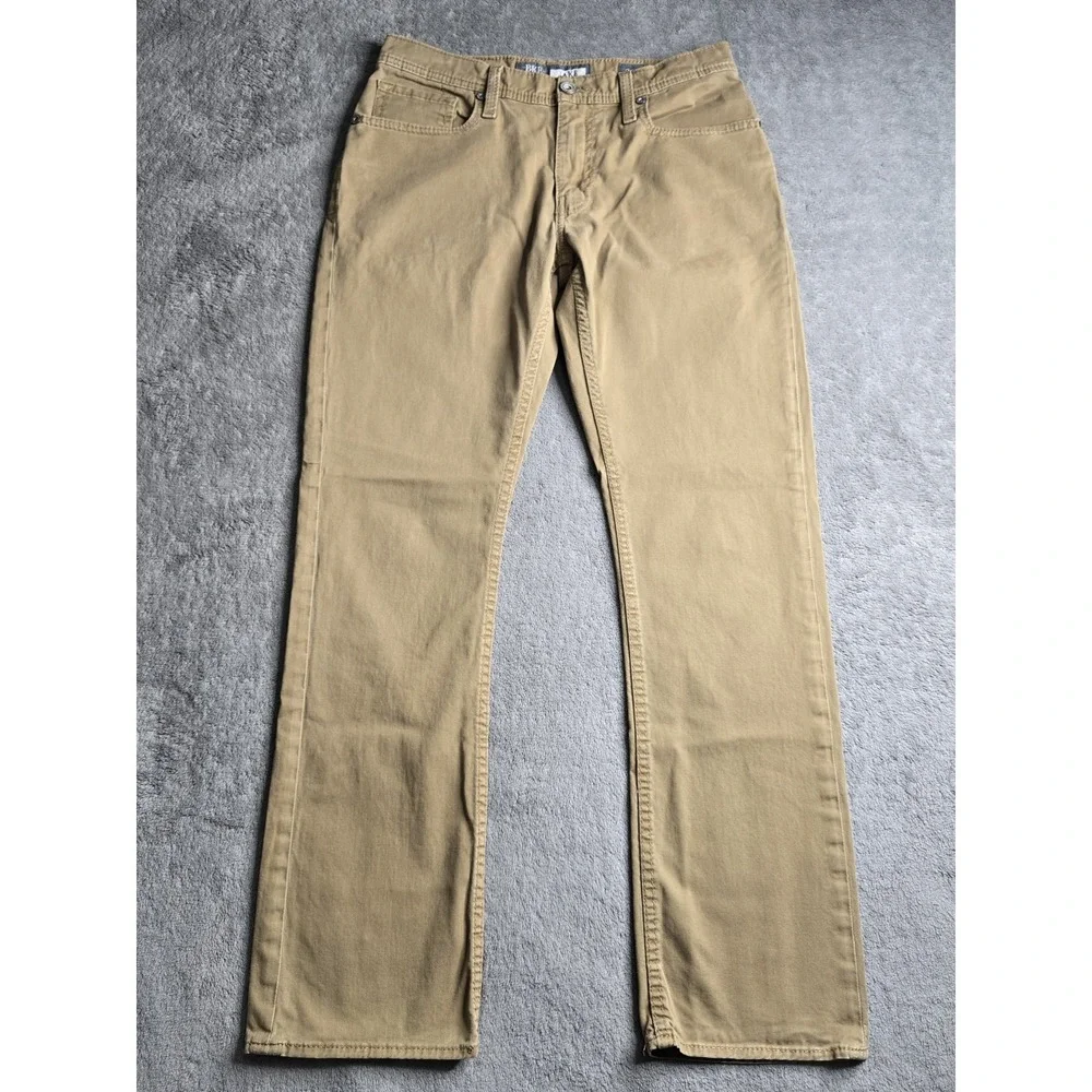 BKE Buckle Jake Straight Leg Jeans Mens 30R 30x30 Tan Khaki Comfort Stretch